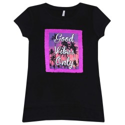 Czarna koszulka/t-shirt Good Vibes cekiny.