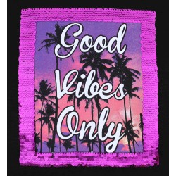 Czarna koszulka/t-shirt Good Vibes cekiny.