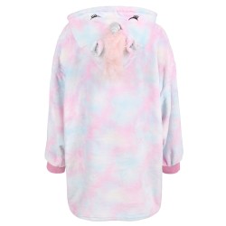 Jednorożec tie dye bluza/szlafrok z kapturem, dziecięca, snuddie