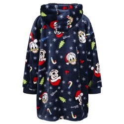 Myszka Mickey Disney Granatowa, dziecięca bluza/szlafrok/koc z kapturem, świąteczna, snuddie