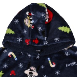 Myszka Mickey Disney Granatowa, dziecięca bluza/szlafrok/koc z kapturem, świąteczna, snuddie