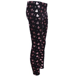 Czarno-miedziane, ocieplane legginsy MICKEY Disney