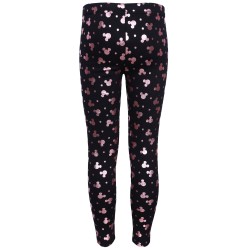 Czarno-miedziane, ocieplane legginsy MICKEY Disney