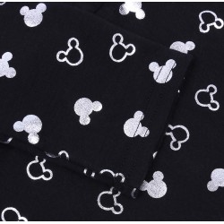 Czarno-srebrne, ocieplane legginsy MICKEY Disney