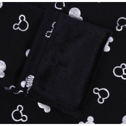 Czarno-srebrne, ocieplane legginsy MICKEY Disney