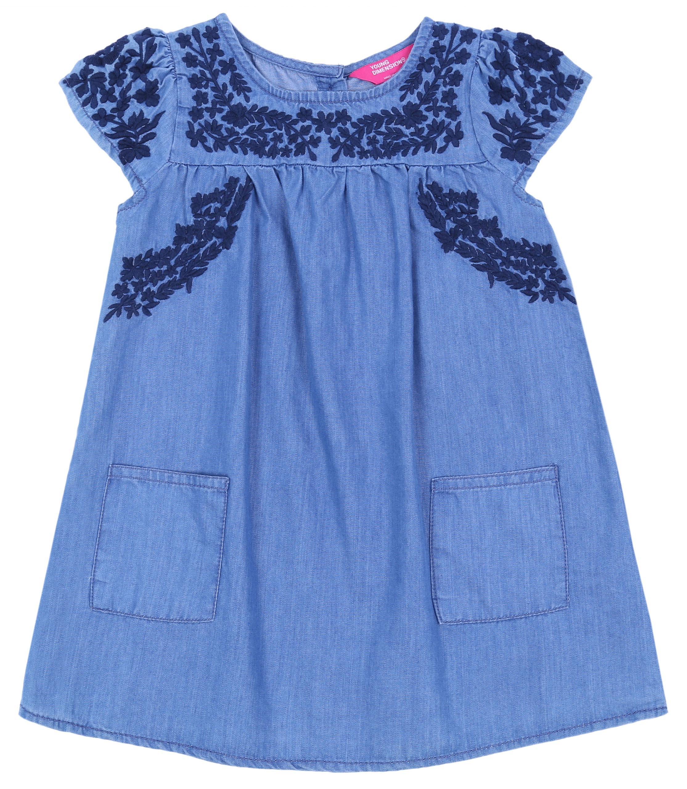 Jeansowa sukienka w kwiatki