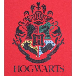 Koralowa koszulka/t-shirt dziewczęcy z herbem Hogwartu Harry Potter