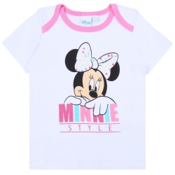 Biała koszulka, t-shirt niemowlęcy Minnie DISNEY