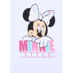 Biała koszulka, t-shirt niemowlęcy Minnie DISNEY