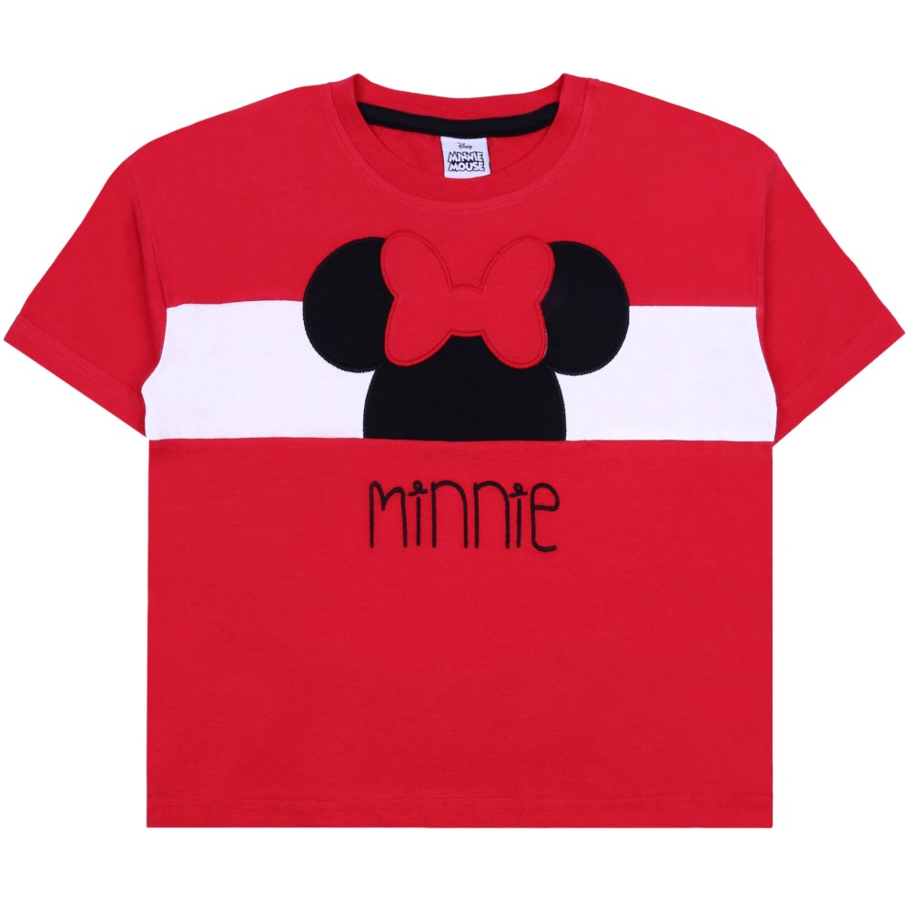 Czerwony, dziewczęcy t-shirt/koszulka z motywem Myszki Minnie DISNEY