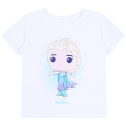 Biały t-shirt z nadrukiem + figurka Elsa DISNEY FROZEN