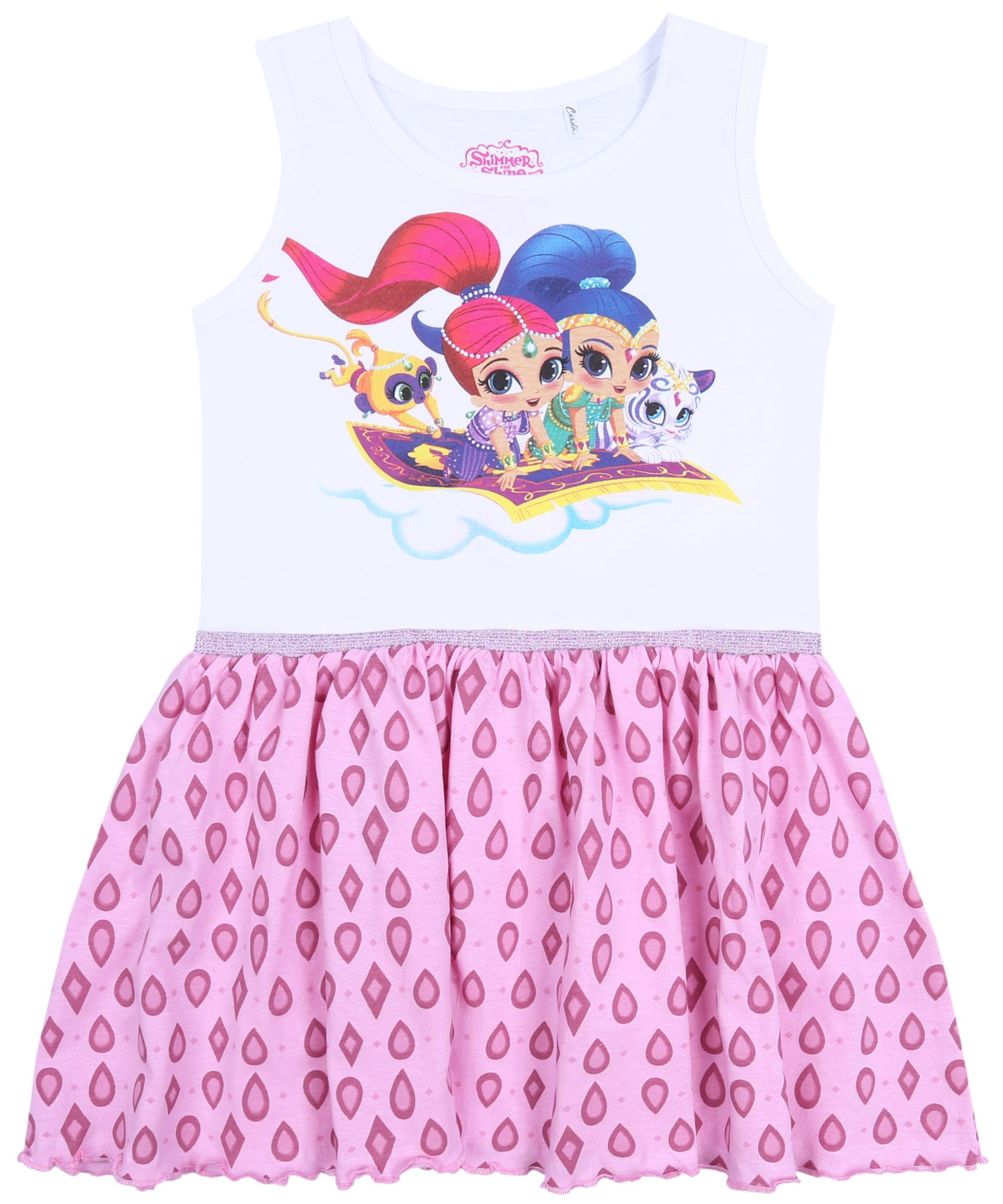 Biało-różowa sukienka z...