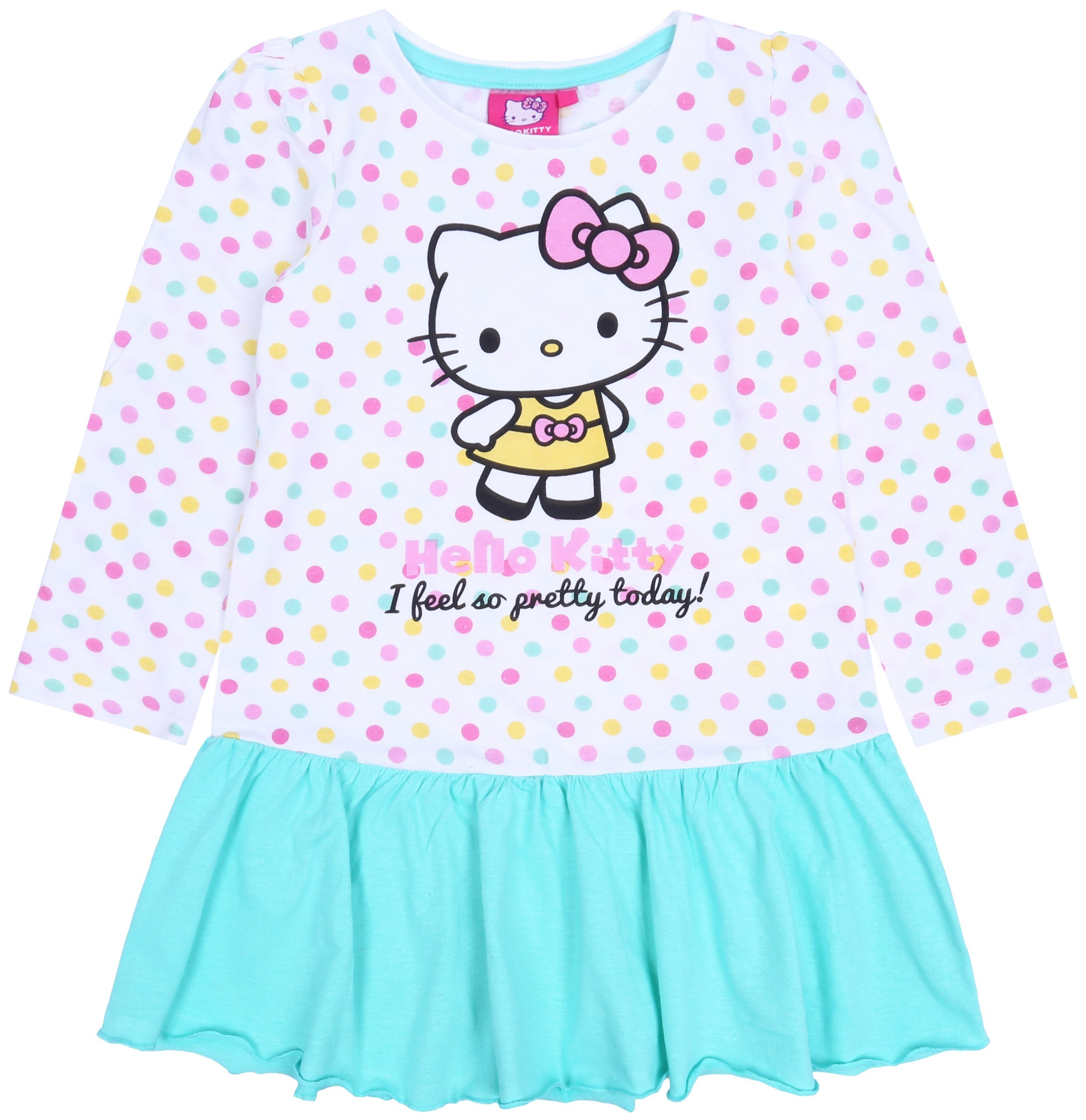 Biało-turkusowa tunika...