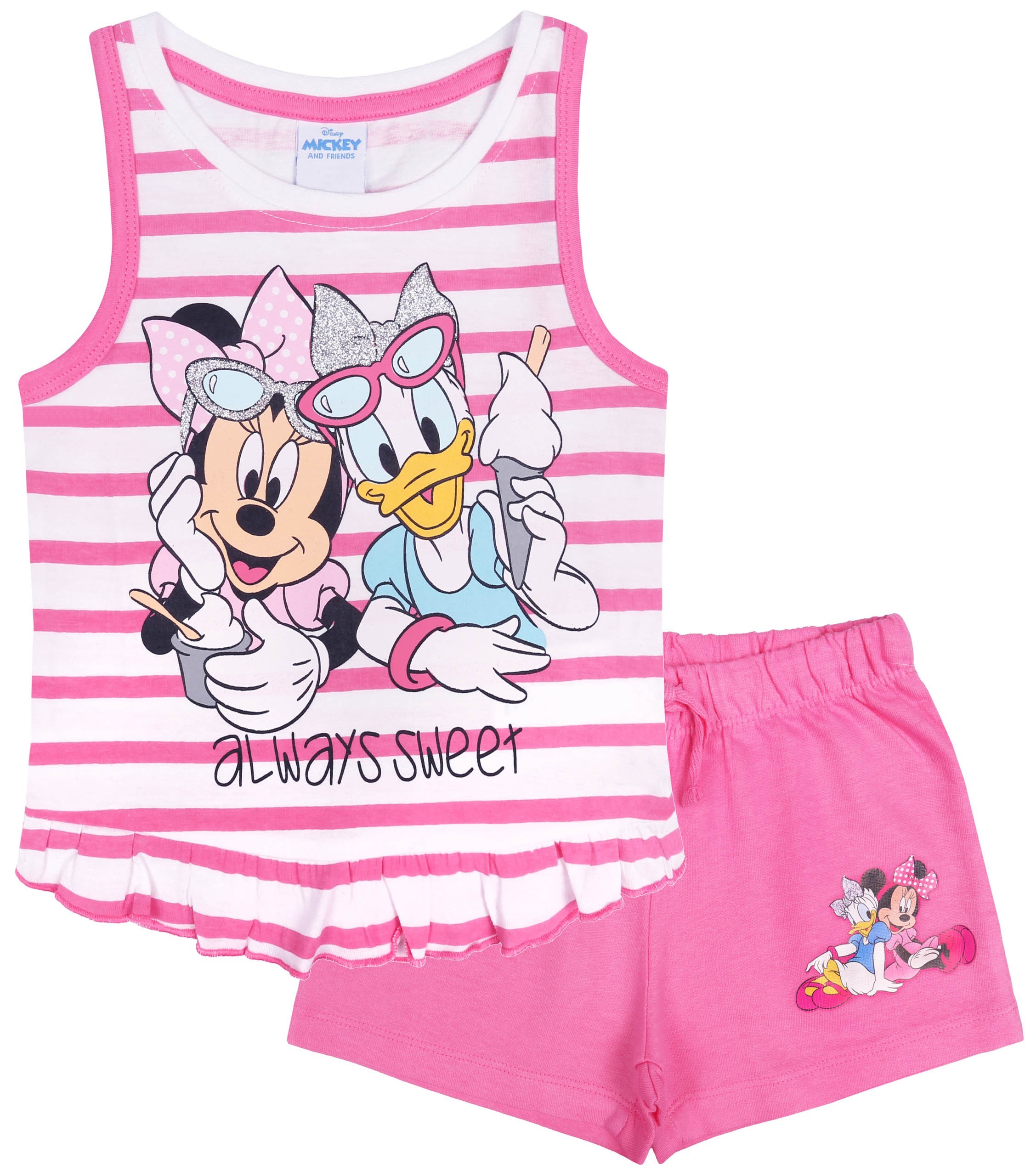 Różowy komplet bluzka i...