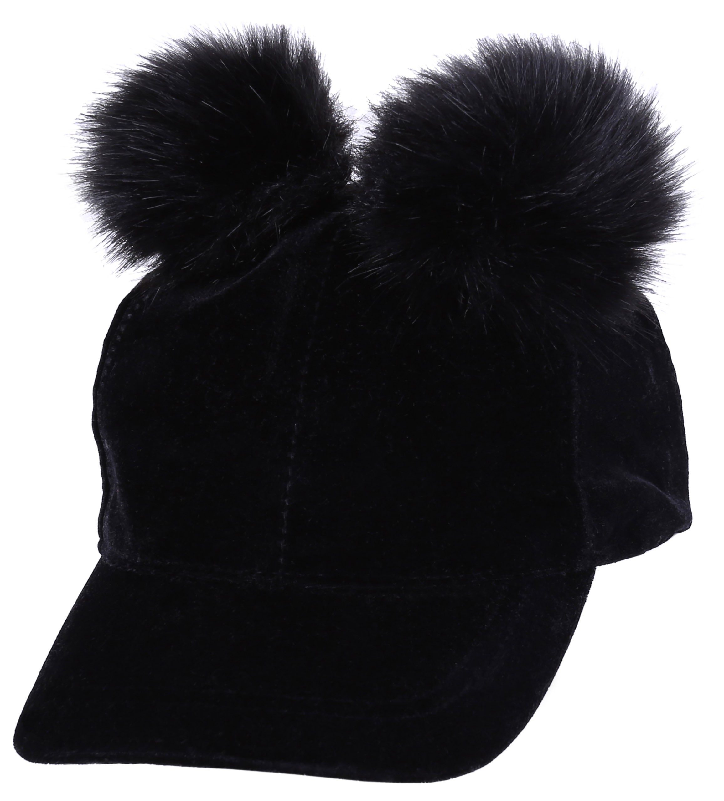 Czarna, zamszowa czapka z...