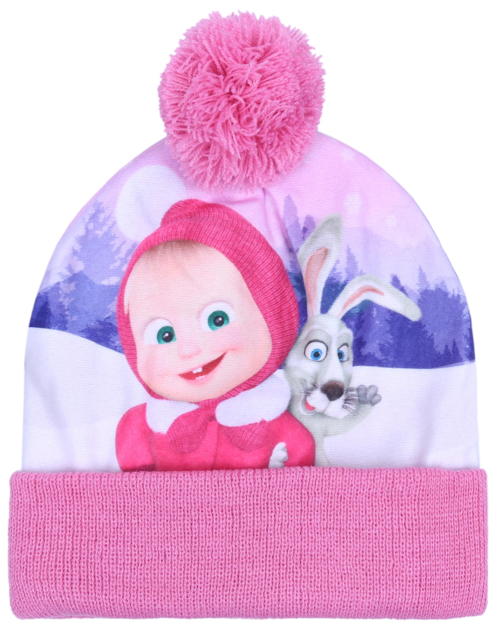 Różowa, ciepła czapka z...