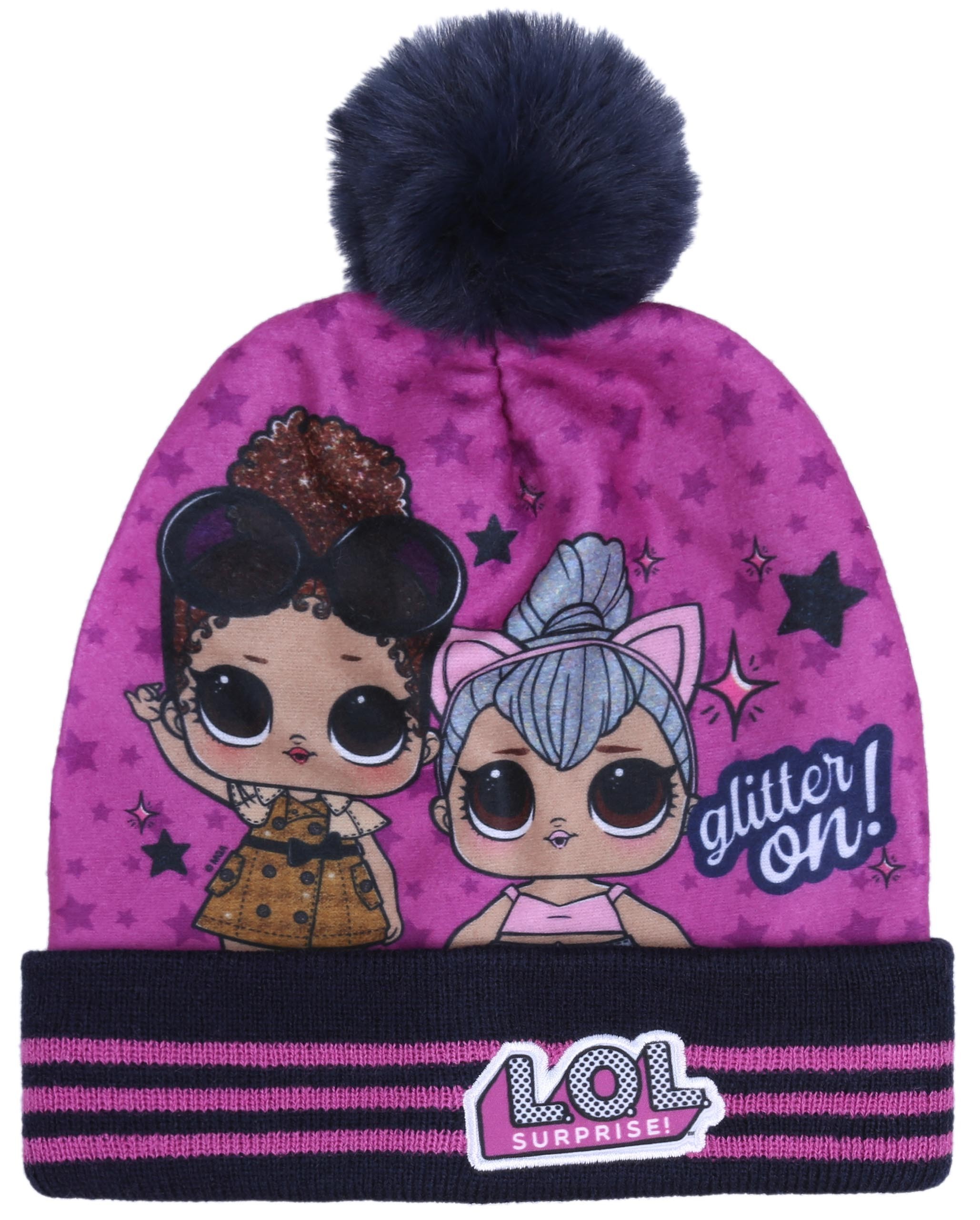 Fioletowa, ciepła czapka...