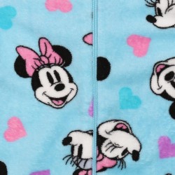 Myszka Minnie Disney Niebieska, polarowa piżama jednoczęściowa, dziecięce onesie z kapturem, OEKO-TEX