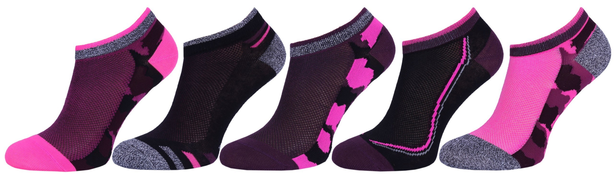 5x Różowo-czarne skarpetki,...