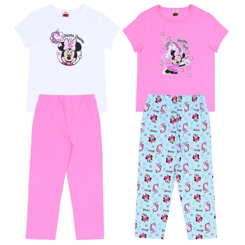 DISNEY Myszka Minnie Unicorn Piżama różowo-biała OEKO-TEX STANDARD- 2 pary