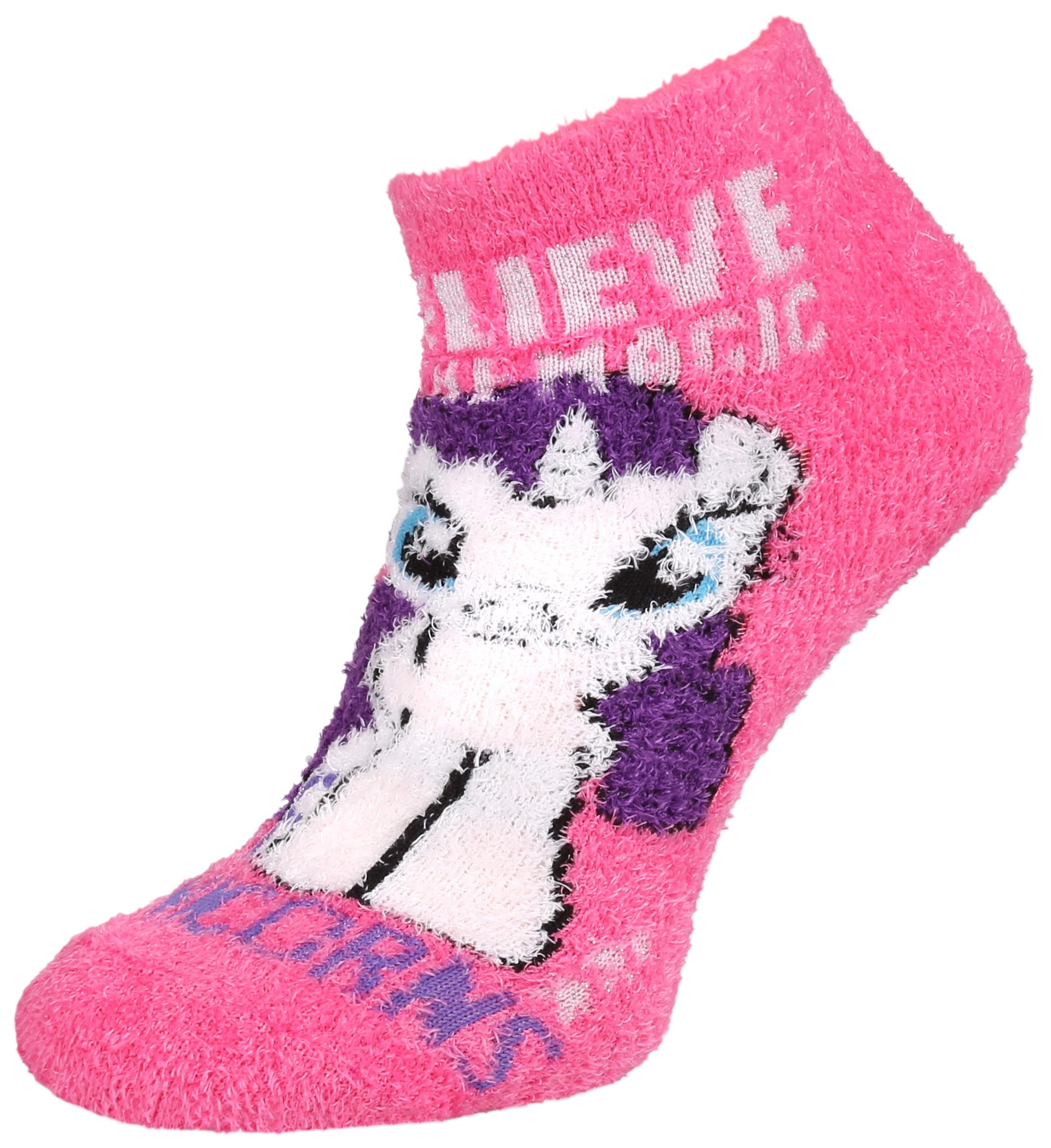 Różowe, frotkowe skarpetki...