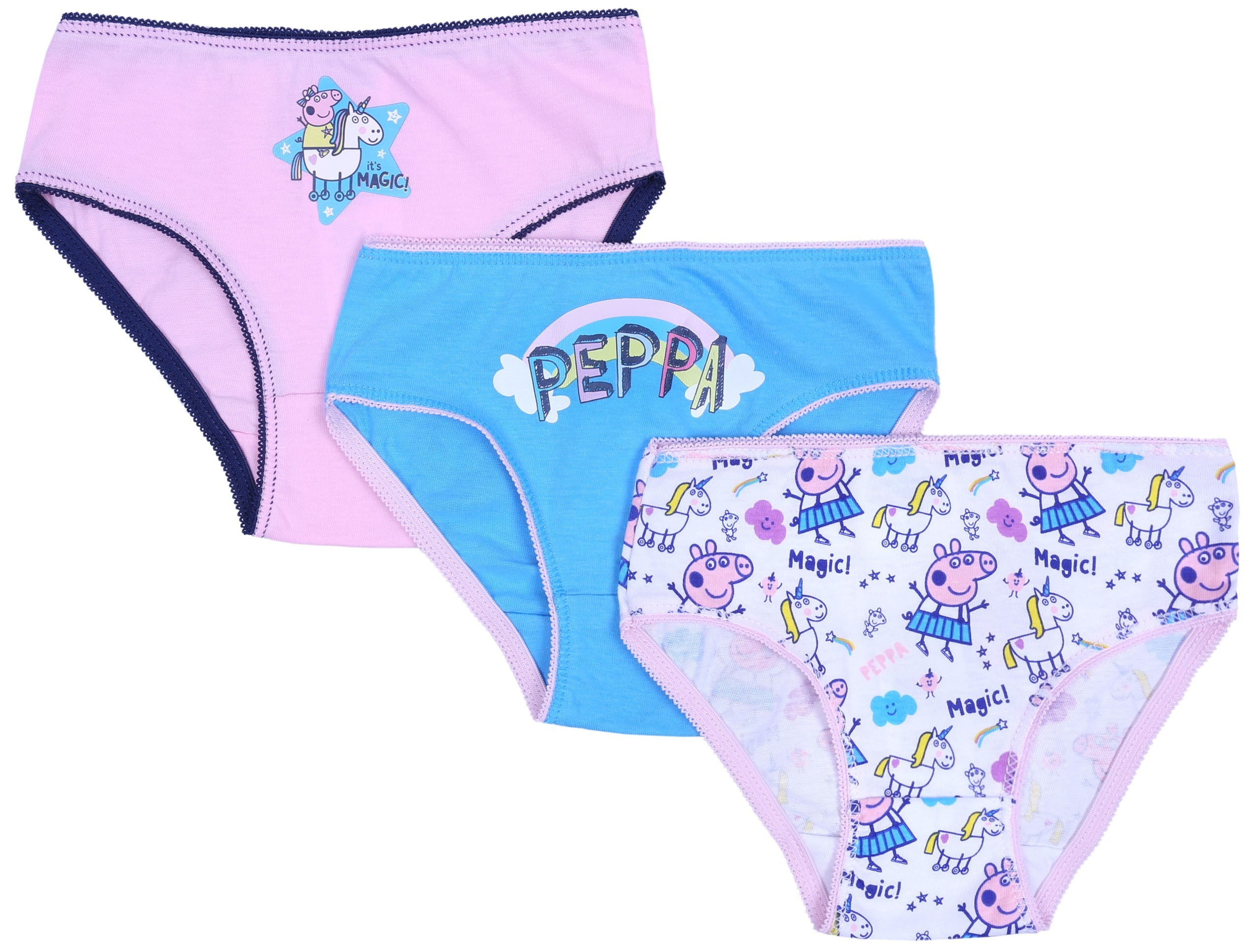 3x Różowo-niebieskie majtki...