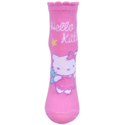 Ciemnoróżowe, dziewczęce skarpetki z motywem Hello Kitty